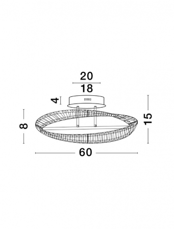 9333060 Plafoniera Nova Luce AURELIA LED 35W 3728lm 3500K Metal & Crystal Gold Dimabil Triac IP20 [2]