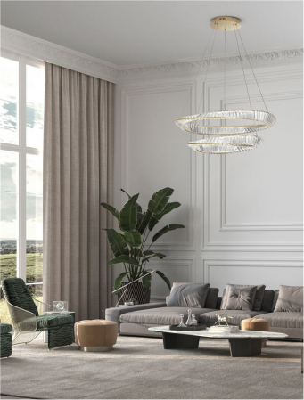 9333063 Lustra Nova Luce AURELIA LED 72W 6351lm 3500K Metal & Crystal Gold Dimabil Triac IP20 [1]