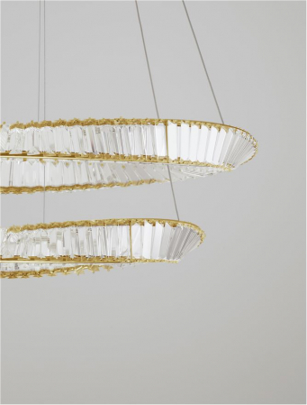 9333063 Lustra Nova Luce AURELIA LED 72W 6351lm 3500K Metal & Crystal Gold Dimabil Triac IP20 [2]