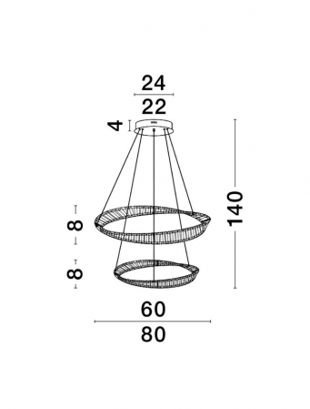 9333063 Lustra Nova Luce AURELIA LED 72W 6351lm 3500K Metal & Crystal Gold Dimabil Triac IP20 [3]
