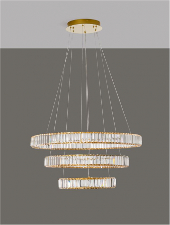 9333069 Lustra Nova Luce AURELIA LED 92W 7670lm 3500K Metal & Crystal Gold Dimabil Triac IP20 [3]