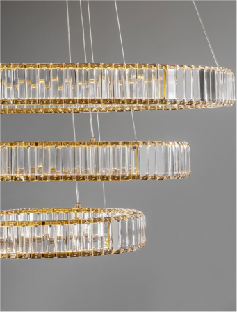 9333069 Lustra Nova Luce AURELIA LED 92W 7670lm 3500K Metal & Crystal Gold Dimabil Triac IP20 [4]