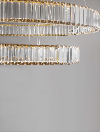 9333069 Lustra Nova Luce AURELIA LED 92W 7670lm 3500K Metal & Crystal Gold Dimabil Triac IP20 [5]
