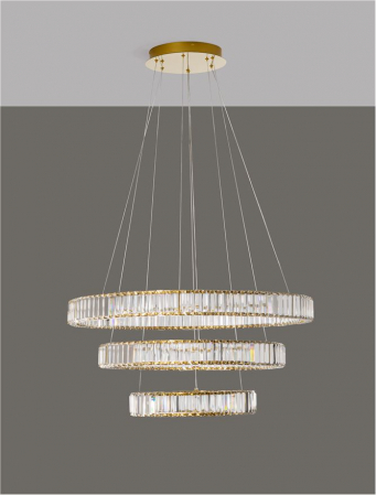 9333069 Lustra Nova Luce AURELIA LED 92W 7670lm 3500K Metal & Crystal Gold Dimabil Triac IP20 [2]