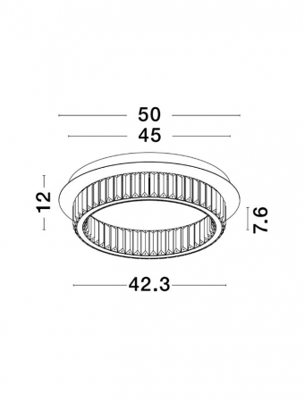 9333071 Plafoniera Nova Luce AURELIA LED 29W 1481lm 3500K Metal & Crystal Chrome Dimabil Triac IP20 [1]