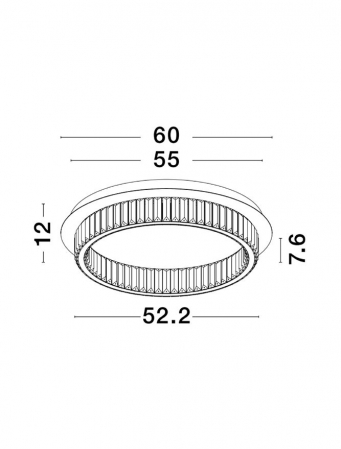 9333072 Plafoniera Nova Luce AURELIA LED 41W 2505lm 3500K Metal & Crystal Chrome Dimabil Triac IP20 [1]
