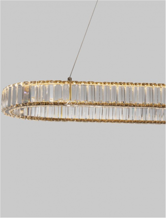9333073 Lustra Nova Luce AURELIA LED 48W 4505lm 3500K Metal & Crystal Gold Dimabil Triac IP20 [6]