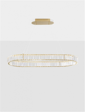 9333073 Lustra Nova Luce AURELIA LED 48W 4505lm 3500K Metal & Crystal Gold Dimabil Triac IP20 [3]