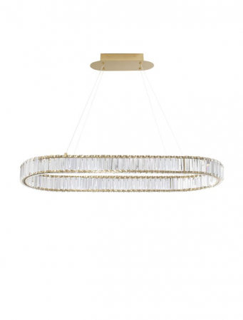 9333073 Lustra Nova Luce AURELIA LED 48W 4505lm 3500K Metal & Crystal Gold Dimabil Triac IP20