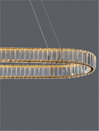 9333073 Lustra Nova Luce AURELIA LED 48W 4505lm 3500K Metal & Crystal Gold Dimabil Triac IP20 [4]