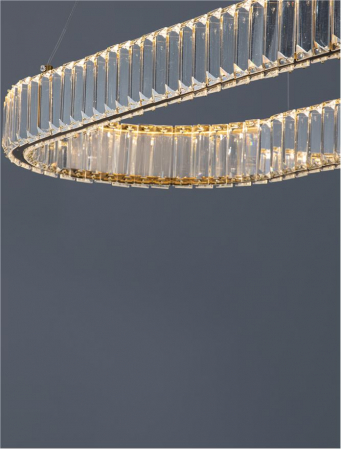 9333073 Lustra Nova Luce AURELIA LED 48W 4505lm 3500K Metal & Crystal Gold Dimabil Triac IP20 [5]