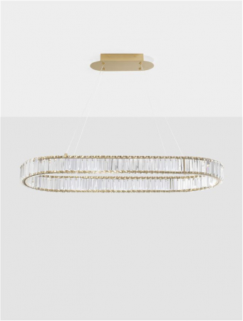 9333073 Lustra Nova Luce AURELIA LED 48W 4505lm 3500K Metal & Crystal Gold Dimabil Triac IP20 [2]