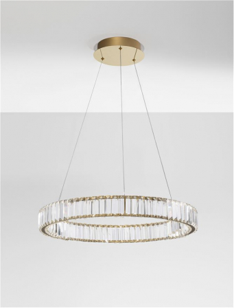 9333075 Lustra Nova Luce AURELIA LED 41W 4647lm 3500K Metal & Crystal Gold Dimabil Triac IP20 [1]