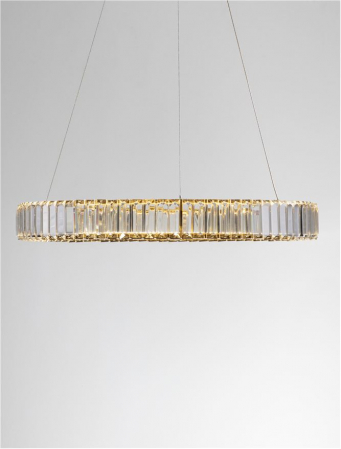 9333075 Lustra Nova Luce AURELIA LED 41W 4647lm 3500K Metal & Crystal Gold Dimabil Triac IP20 [5]