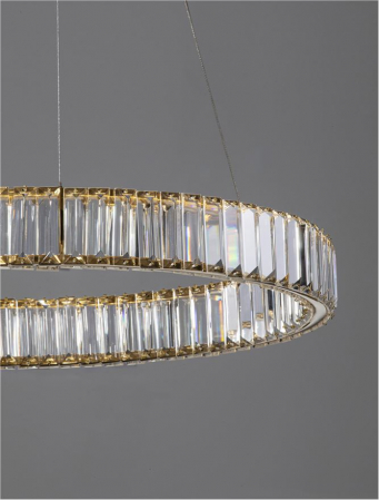9333075 Lustra Nova Luce AURELIA LED 41W 4647lm 3500K Metal & Crystal Gold Dimabil Triac IP20 [3]