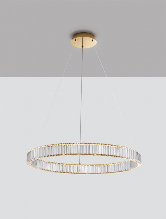 9333076 Lustra Nova Luce AURELIA LED 47W 4895lm 3500K Metal & Crystal Gold Dimabil Triac IP20 [2]