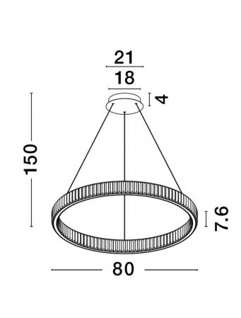9333076 Lustra Nova Luce AURELIA LED 47W 4895lm 3500K Metal & Crystal Gold Dimabil Triac IP20 [6]