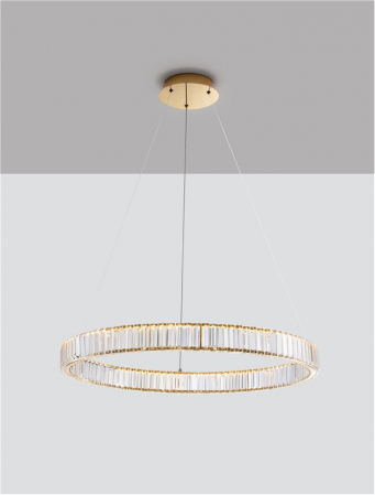 9333076 Lustra Nova Luce AURELIA LED 47W 4895lm 3500K Metal & Crystal Gold Dimabil Triac IP20 [3]