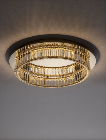 9333079 Plafoniera Nova Luce AURELIA LED 29W 1481lm 3500K Metal & Crystal Gold Dimabil Triac IP20 [1]