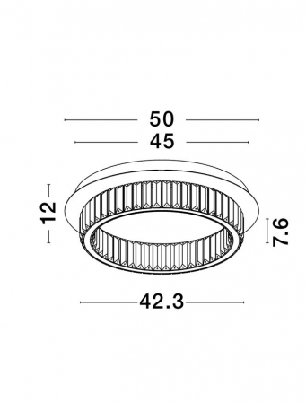 9333079 Plafoniera Nova Luce AURELIA LED 29W 1481lm 3500K Metal & Crystal Gold Dimabil Triac IP20 [5]