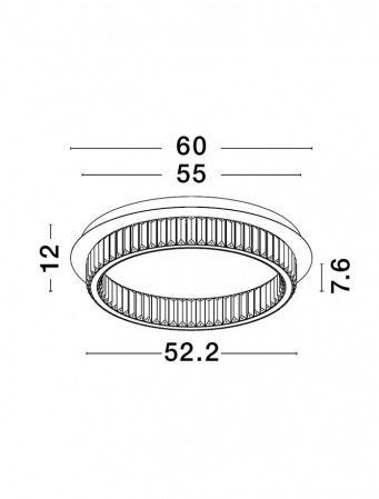 9333080 Plafoniera Nova Luce AURELIA LED 41W 2505lm 3500K Metal & Crystal Gold Dimabil Triac IP20 [3]
