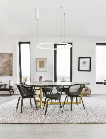 9345600 Lustra Nova Luce TARQUIN LED 37W 1274lm 3000K Aluminium & Acrylic Sandy White Dimabil Triac IP20 [1]