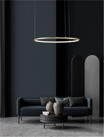 9345602 Lustra Nova Luce TARQUIN LED 37W 1274lm 3000K Aluminium & Acrylic Brass Gold Dimabil Triac IP20 [1]
