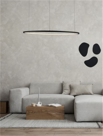 9345605 Lustra Nova Luce TARQUIN LED 46W 1708lm 3000K Aluminium & Acrylic Sandy Black Dimabil Triac IP20 [1]