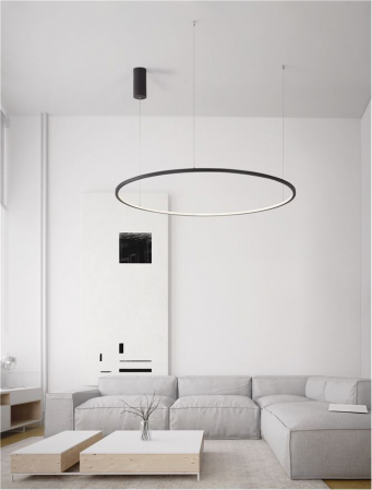 9345609 Lustra Nova Luce TARQUIN LED 59W 2144lm 3000K Aluminium & Acrylic Sandy Black Dimabil Triac IP20 [1]