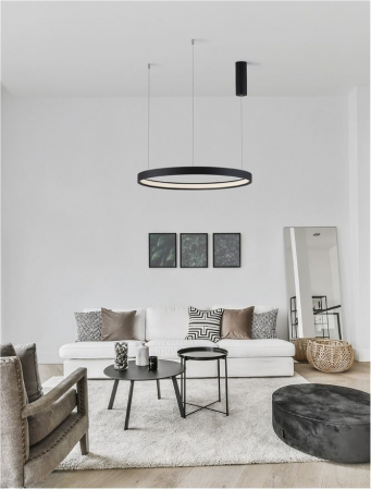 9345616 Lustra Nova Luce PERRINE LED 40W 2800lm 3000K Aluminium & Acrylic Sandy Black Dimabil Triac IP20 [1]