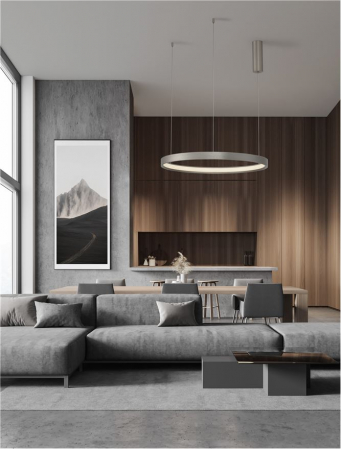 9345618 Lustra Nova Luce PERRINE LED 40W 2800lm 3000K Aluminium & Acrylic Bruched Champagne Silver Dimabil Triac IP20 [1]