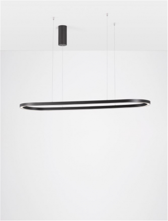 9345624 Lustra Nova Luce CUPPE LED 56W 6989lm 3000K Aluminum & Acrylic Sandy Black Dimabil Triac IP20 [3]