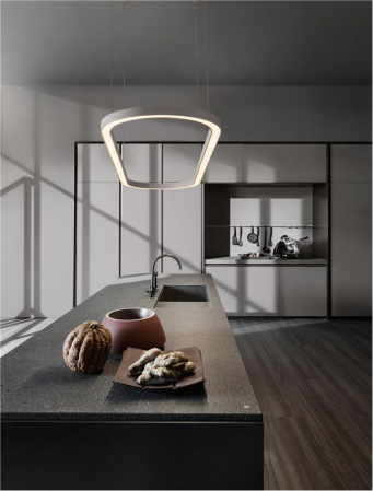 9345625 Lustra Nova Luce CUPPE LED 56W 6989lm 3000K Aluminium & Acrylic Sandy White Dimabil Triac IP20 [1]