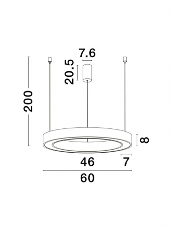 9345639 Lustra Nova Luce MORBIDO LED 48W 3268lm 2700K - 4000K Aluminium & Acrylic Sandy Black Dimabil CCT IP20 [1]