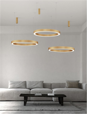 9345646 Lustra Nova Luce MORBIDO LED 80W 4373lm 2700K - 4000K Aluminium & Acrylic Brass Gold Dimabil CCT IP20 [1]