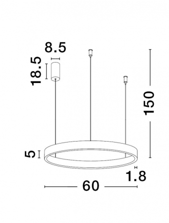 9345659 Lustra Nova Luce ELOWEN LED 60W 2552lm 3000K Aluminium & Acrylic Sandy White Dimabil Triac IP20 [2]