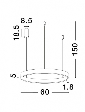 9345660 Lustra Nova Luce ELOWEN LED 60W 2552lm 3000K Aluminium & Acrylic Sandy Black Dimabil Triac IP20 [2]