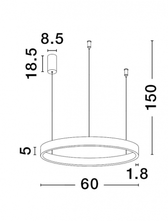 9345662 Lustra Nova Luce ELOWEN LED 60W 2552lm 3000K Aluminium & Acrylic Brushed Silver Dimabil Triac IP20 [1]