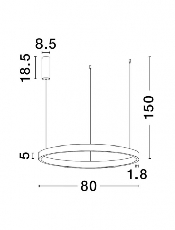9345666 Lustra Nova Luce ELOWEN LED 77W 3326lm 3000K Aluminium & Acrylic Brushed Silver Dimabil Triac IP20 [2]