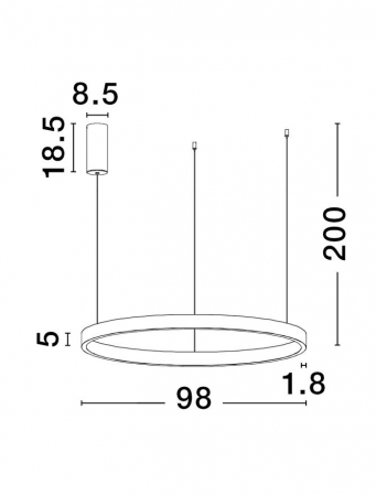 9345668 Lustra Nova Luce ELOWEN LED 106W 4899lm 3000K Aluminium & Acrylic Sandy Black Dimabil Triac IP20 [3]