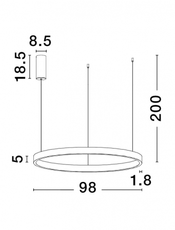 9345669 Lustra Nova Luce ELOWEN LED 106W 4899lm 3000K Aluminium & Acrylic Brushed Gold Dimabil Triac IP20 [2]