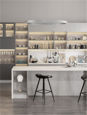 9345670 Lustra Nova Luce ELOWEN LED 106W 4899lm 3000K Aluminium & Acrylic Brushed Silver Dimabil Triac IP20 [1]