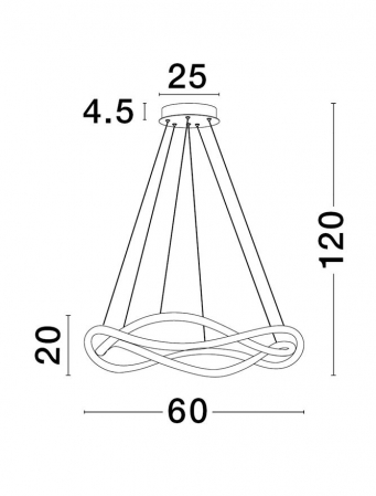 9348102 Lustra Nova Luce JINAL LED 34W 2482lm 3000K Aluminium & Acrylic Black Dimabil Triac IP20 [2]