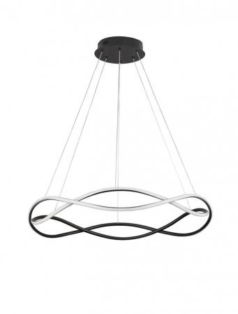 Lustre - 9348103 Lustra Nova Luce JINAL LED 57W 4276lm 3000K Aluminium & Acrylic Black Dimabil Triac IP20