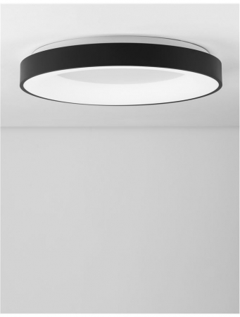 9353851 Plafoniera Nova Luce RANDO THIN LED 50W 2864lm 4000K Aluminium & Acrylic Sandy Black Dimabil Triac IP20 [1]
