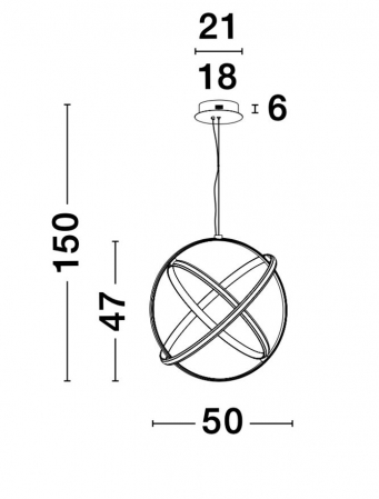 9365012 Suspensie Nova Luce PERTONE LED 53W 2627lm 3000K IP20 Aluminiu/Acril Black Purple [7]