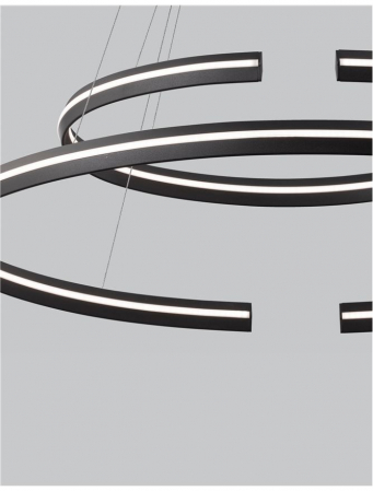 9392012 Lustra Nova Luce TORRENTE LED 93W 3422lm 3000K Aluminium & Acrylic Sandy Black Dimabil Triac IP20 [3]