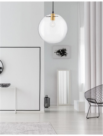 9416930 Pendul Nova Luce MIRALE E27 1x12W   Metal & Glass Gold  IP20 [1]