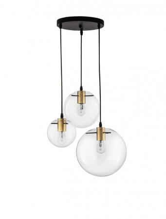 Lustre - 9416933 Lustra Nova Luce MIRALE E27 3x12W   Metal & Glass Black & Gold  IP20
