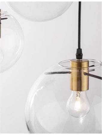 9416933 Lustra Nova Luce MIRALE E27 3x12W   Metal & Glass Black & Gold  IP20 [3]